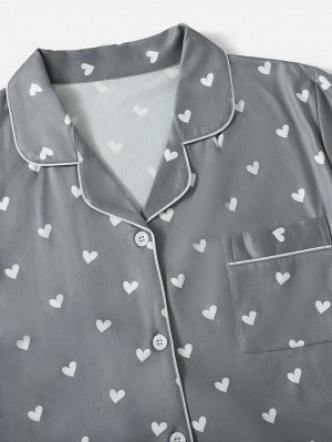 Пижамный комплект с принтом сердца