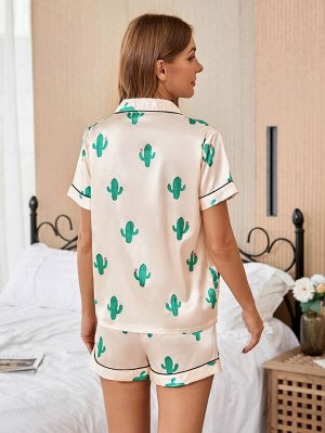 Пижама С Шортами С Растительным Принтом