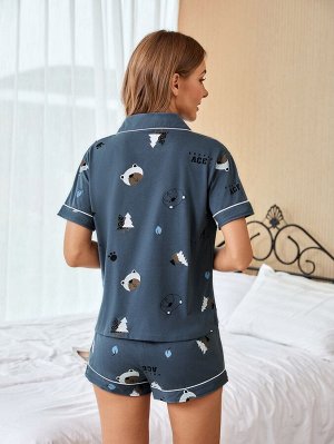 Пижама с мультипликационным узором