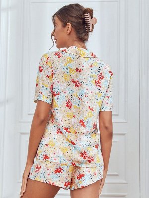 Пижамный комплект с цветочным принтом