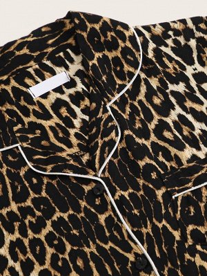 Пижама на кулиске с леопардовым принтом
