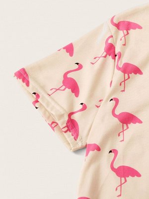 Пижама с принтом фламинго