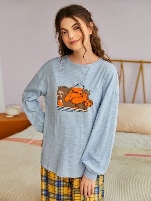 Пижама с мультипликационным лозунгом