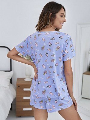 Пижама с мультипликационным принтом
