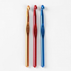 Крючок для вязания, d = 10 мм, 15 см, цвет МИКС