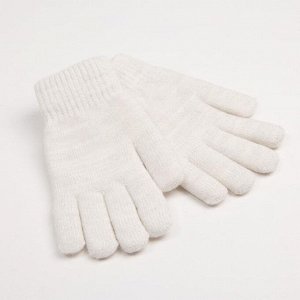 Перчатки женские двухслойные MINAKU однотонные, размер 6,5, цвет белый