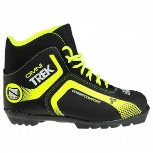 Ботинки лыжные TREK Omni 1 NNN ИК (черный, лого лайм неон) (р.46)