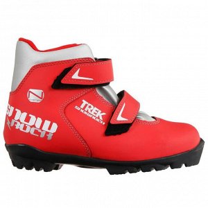 Ботинки лыжные TREK Snowrock 3 NNN ИК, цвет красный, лого серебро, размер 33