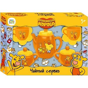 Набор посуды " Оранжевая корова " пластик,  ТМ ИГРАЕМ ВМЕСТЕ