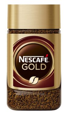 NESCAFÉ® Gold, 100% натуральный растворимый сублимированный кофе с добавлением натурального жареного молотого кофе, банка стекло, 47,5г