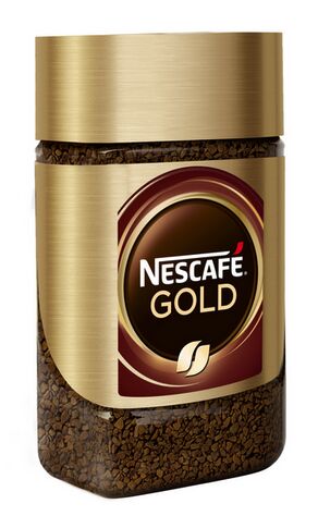 NESCAFÉ® Gold, 100% натуральный растворимый сублимированный кофе с добавлением натурального жареного молотого кофе, банка стекло, 47,5г