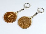 Брелок из бересты  двухсторонний &quot; Счастливый Рубль&quot; 40*40мм.