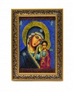 Икона из камня в багете Казанская Божья Матерь 13*18см