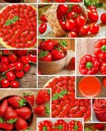 Комплект вафельных полотенец 48*60 см, 3 штуки (Сочное ассорти)