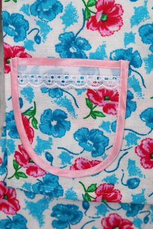 Пижама для девочки, модель 307, фланель (Цветочная полянка, бирюзовый)