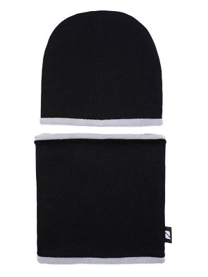 13-154U (черный (серый)) Комплект (шапка, снуд)
