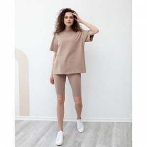 Футболка женская MINAKU OVERSIZE FIT: цвет коричневый