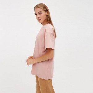 Футболка женская MINAKU OVERSIZE FIT: цвет бежевый