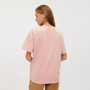 Футболка женская MINAKU OVERSIZE FIT: цвет бежевый