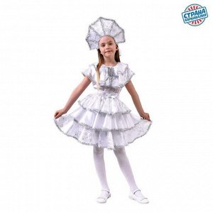Карнавальный костюм"Снежинка с рис снежинки"платье,кокошник,р110-116