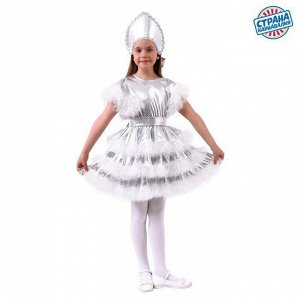Карнавальный костюм"Снежинка с рис пайетки"платье,кокошник,р98-104