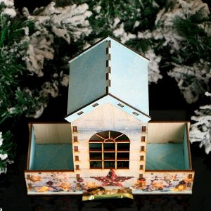 Чайный домик "Башенка, со звёздами", голубой, 20×20×8,6 см