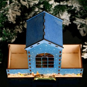 Чайный домик "Башенка. Зимняя сказка", натуральный, 20×20×8,6 см