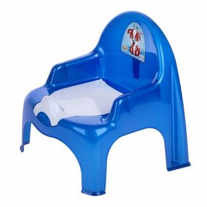 Горшок - стульчик, с крышкой, пластик, синий - перламутр