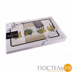 Салфетки "OLIVE SET2" вафельн. (3шт-45*70) КРЕМ/БЕЖ/КРЕМ (Maison Dor)