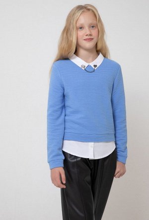 Джемпер (пуловер) для девочек Amsoniya голубой