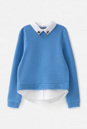 Джемпер (пуловер) для девочек Amsoniya голубой