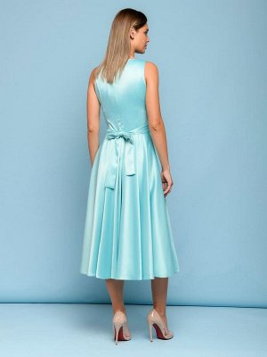 Платье мятного цвета длины миди в стиле ретро