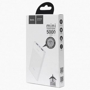 Внешний аккумулятор Hoco B35D Entourage 5000mAh (USB*2) (white) (поврежденная упаквка)