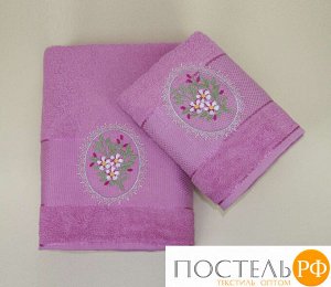 A0000183 Набор полотенец "3 цветка" (50х90+70х140), розовый