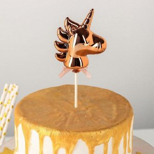 Топпер для торта «Единорог», 21?7 см, цвет бронзовый