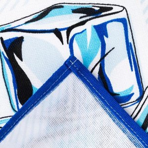 Полотенце рогожка «Лёд», 35х60 см, цвет голубой