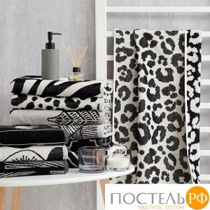 Полотенце махровое Этель Leopard чёрный, 70х130 см, 100% хл, велюр, 420 гр/м2