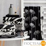 Полотенце махровое Этель Lotus чёрный, 50х90 см, 100% хл, велюр, 420 гр/м2