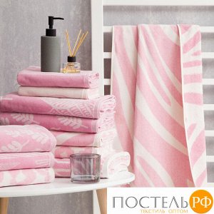 Полотенце махровое Этель Zebra розовый, 70х130 см, 100% хл, велюр, 420 гр/м2