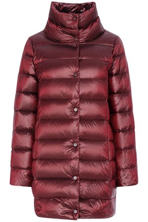 Топ Женское текстильное пальто на натуральном пуху |Винный| 100% нейлон|La Reine Blanche