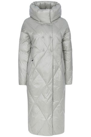 Женское текстильное пальто на натуральном пуху с отделкой из трикотажа