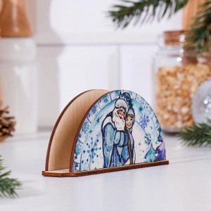 Салфетница "Дед Мороз и Снегурочка", 13,5х3,1х6 см