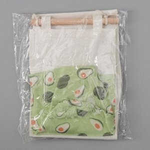 Органайзер подвесной с карманами Доляна «Авокадо», подвесной, 3 отделения, 59x20 см, цвет зелёный
