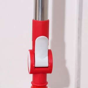 Швабра плоская Доляна, комплектующие к набору, телескопическая стальная ручка 80-115 см, насадка из микрофибры 77x16 см, цвет МИКС