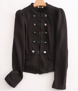 Женский пиджак в гусарском стиле, цвет черный