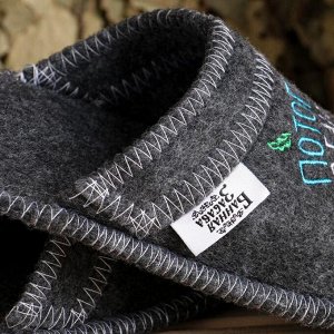 Тапочки банные с вышивкой «Потопали в баньку!», полиэфир 70%, шерсть 30%, «Банная забава»