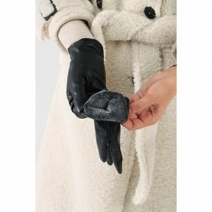 Перчатки женские, размер 7, подклад флис, цвет чёрный