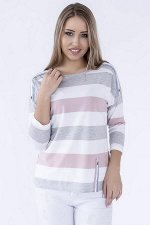 HAJDAN BL1068  белый/серый/розовый блузка *