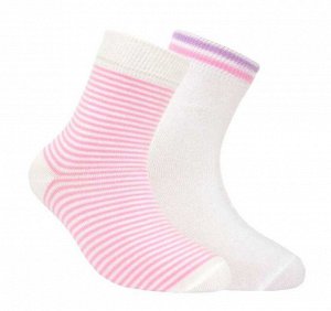 Носки Белый-светло-розовый