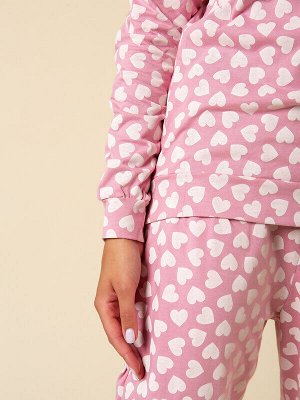 Пижама Ткань: Трикотажное полотно
Состав: 100% хлопок
Цвет: Розовый/сердце
Год: 2021
Страна: Россия
Пижама из кофты и брюк, выполненная из мягкого и комфортного трикотажа. Кофта и брюки исполнены в не